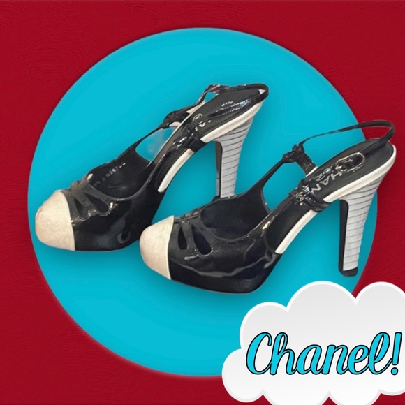 Authentic Chanel glitter Slingback heels h the - Picture 3 of 16